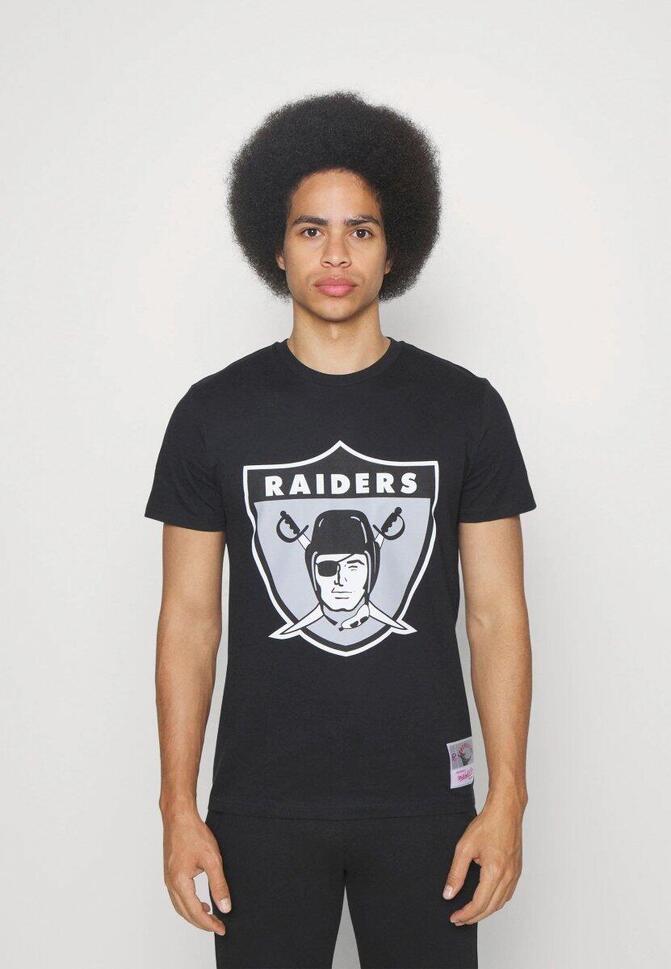 T-shirt męski do futbolu amerykańskiego Mitchell & Ness NFL Oakland Raiders