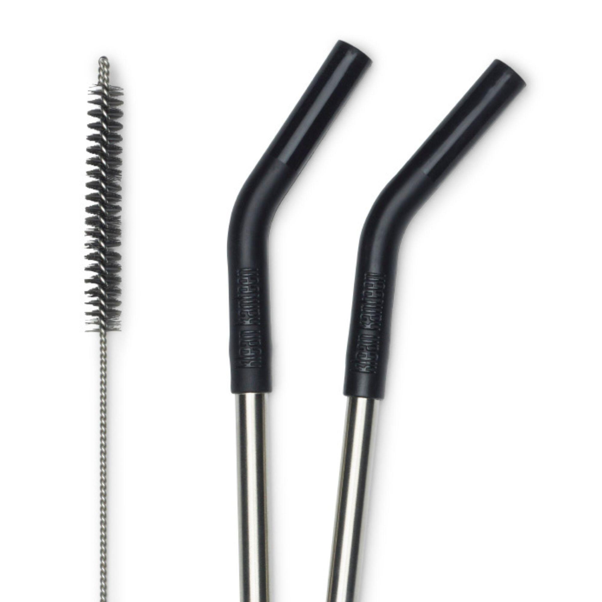 Pack 2 pajitas de 8mm con cepillo Klean Kanteen negro 2/3
