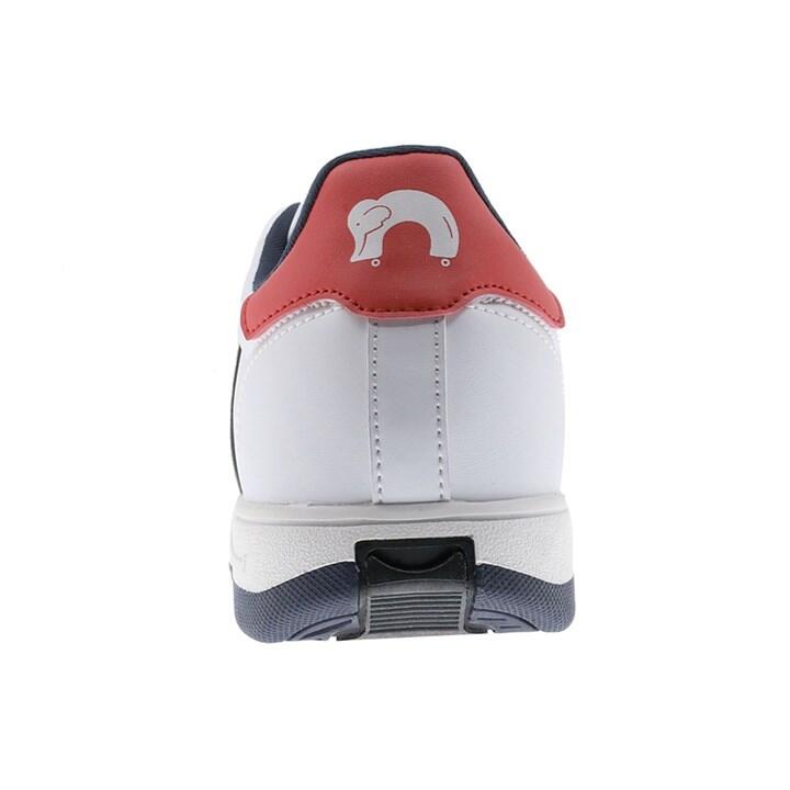 Classic - White/Navy/Red Wheeled Heel Shoe