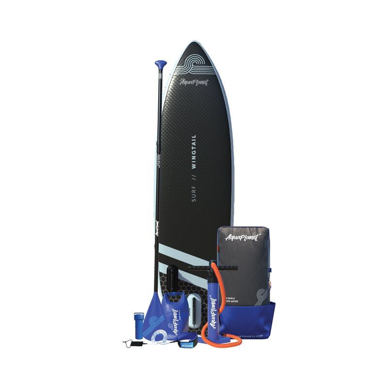 Aquaplanet Wingtail 9' opblaasbaar SURF- en SUP-paddleboardpakket