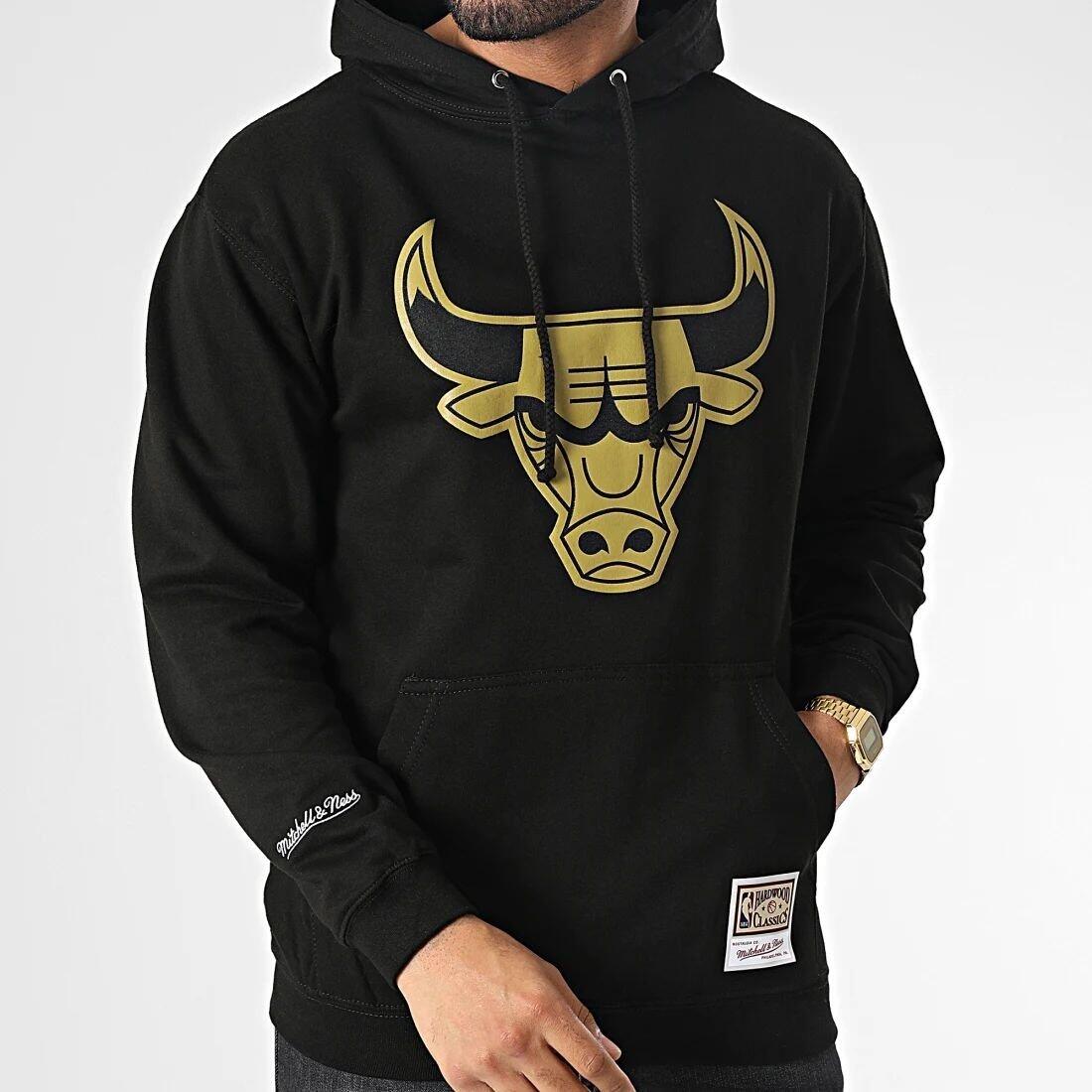 Bluza męska z kapturem do koszykówki Mitchell & Ness Chicago Bulls czarna 3/5