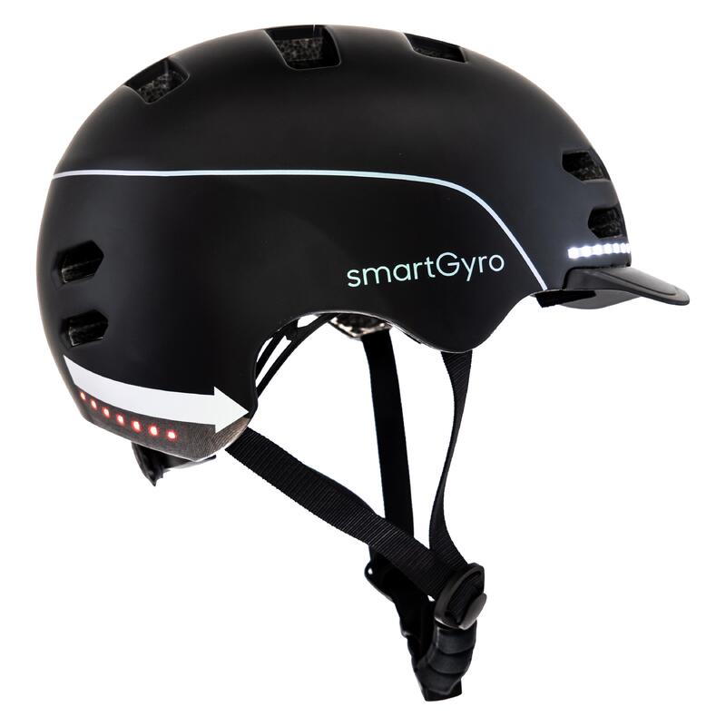 Casco Inteligente smartGyro smart Helmet, Patinetes y Bicicletas, M Black