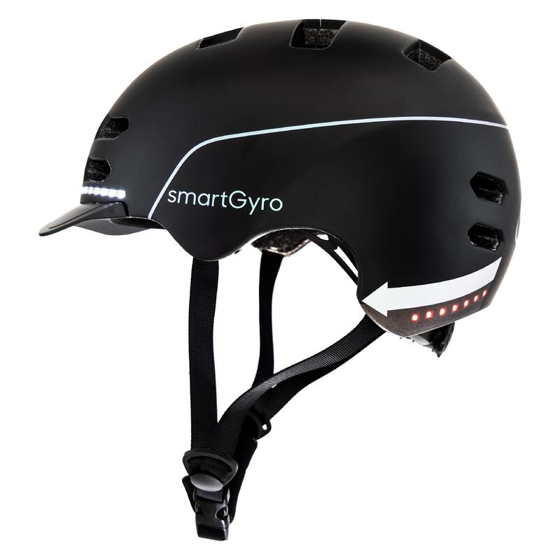 Casco Inteligente smartGyro smart Helmet, Patinetes y Bicicletas, L, Black