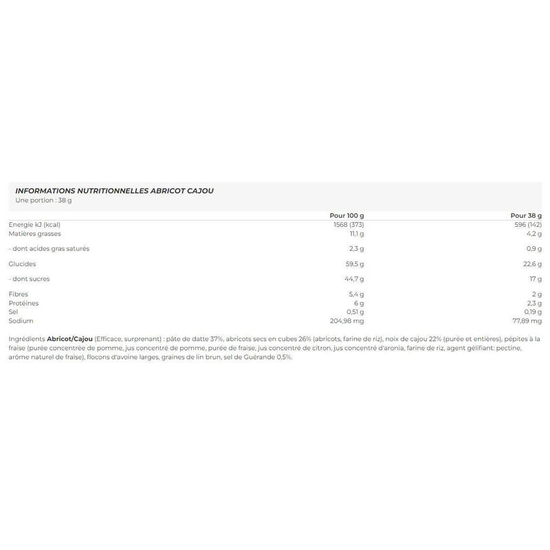 Boîte de barres bio energie (16x38g) | Abricot