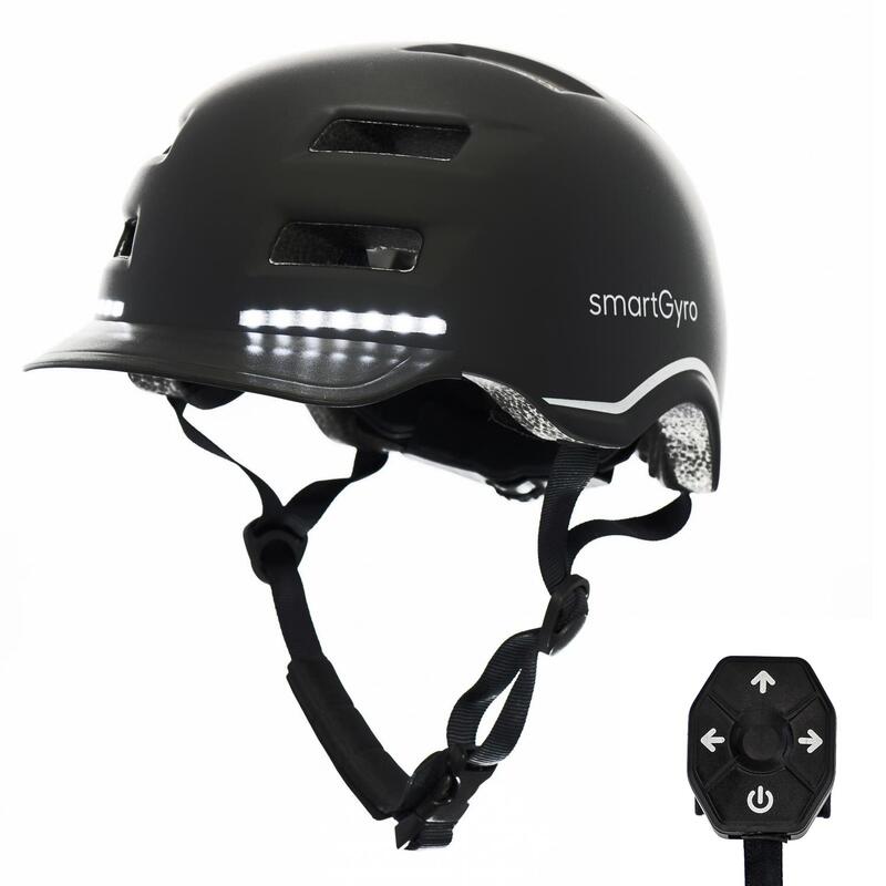 Casco Inteligente smartGyro Smart Helmet Max, Patinetes y Bicicletas, L Black