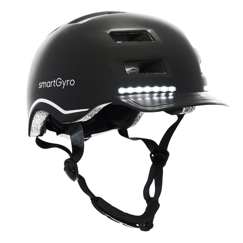 Casco Inteligente smartGyro Smart Helmet Max, Patinetes y Bicicletas, L Black