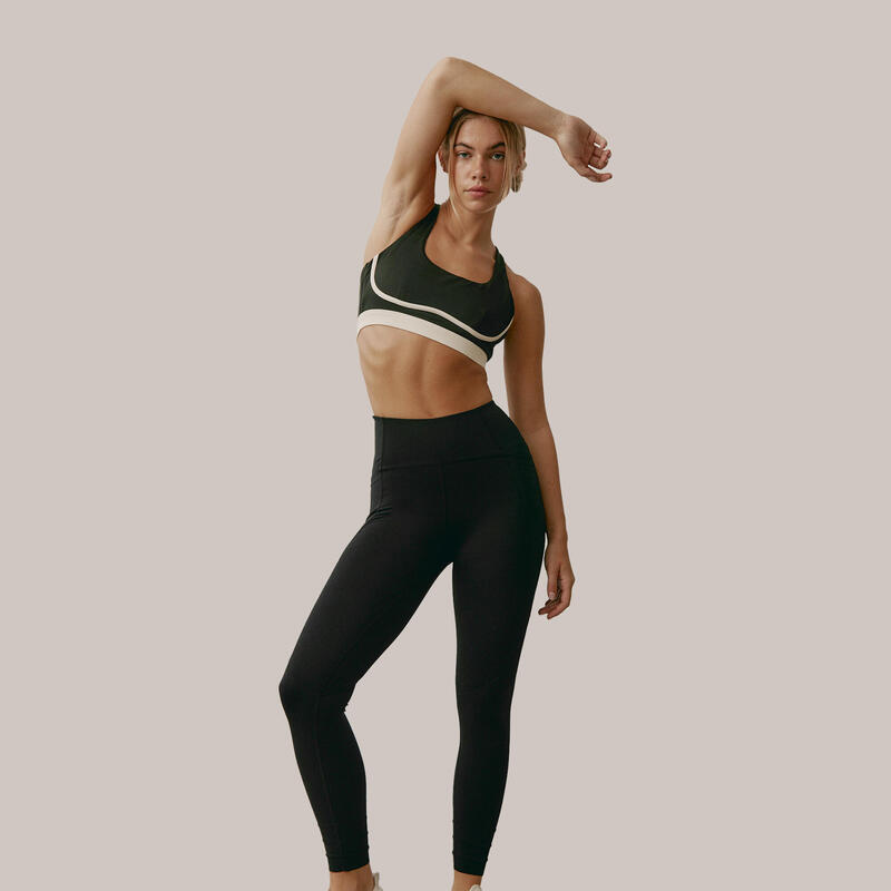 Ensemble de sport Top+Legging Tao&Diardi Bicolore pour femmes Black Limba