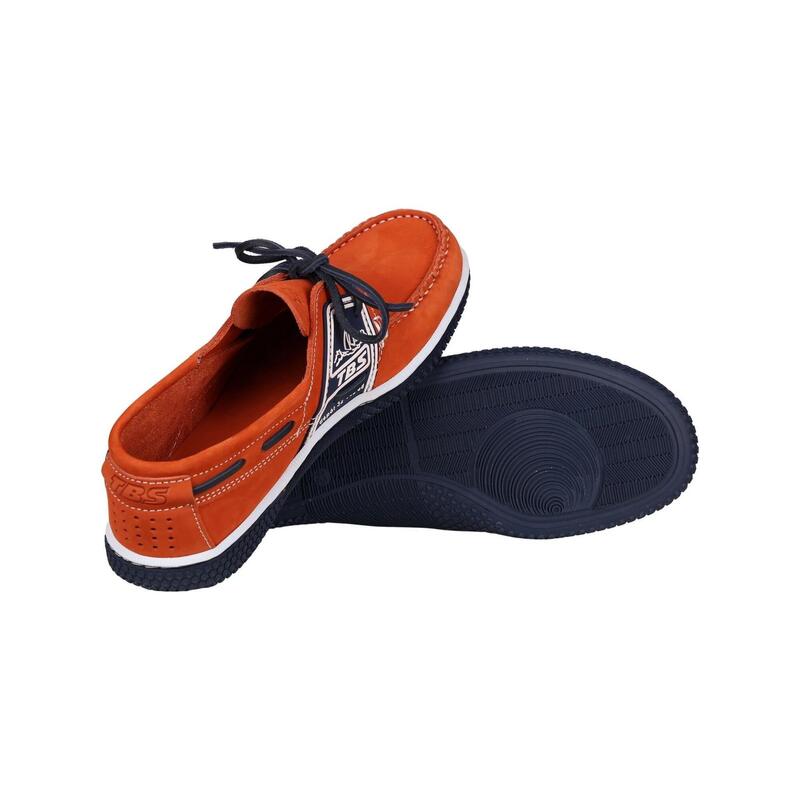Chaussures bateau Homme - GLOBEK Orange / Navy