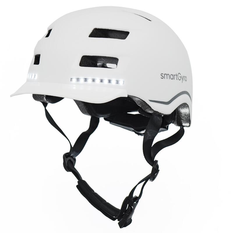 Casco Inteligente smartGyro Smart Helmet Pro, Patinetes y Bicicletas, L, White