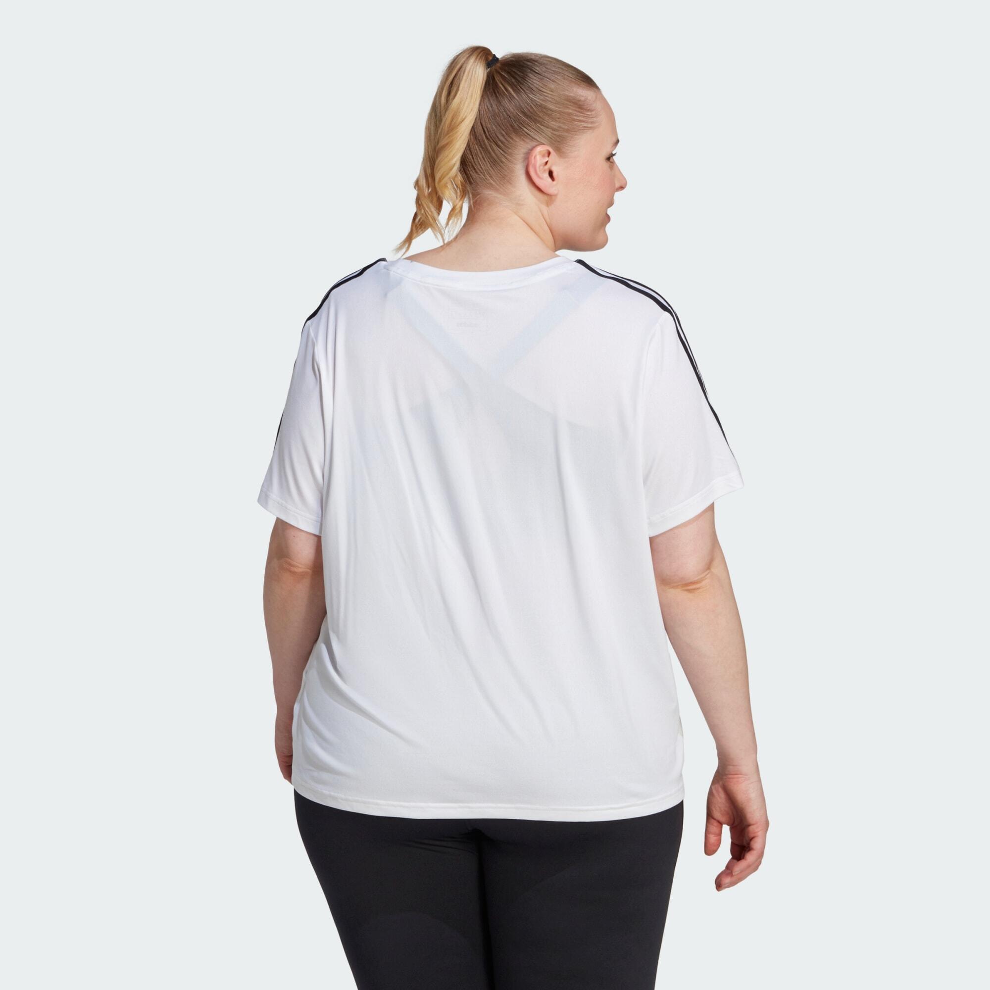 AEROREADY Train Essentials 3-Stripes Tee (Plus Size) 3/5