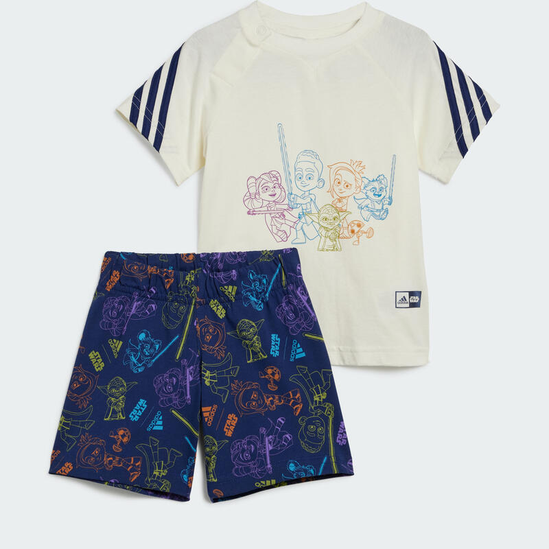 Conjunto camiseta y pantalón corto adidas x Star Wars Young Jedi