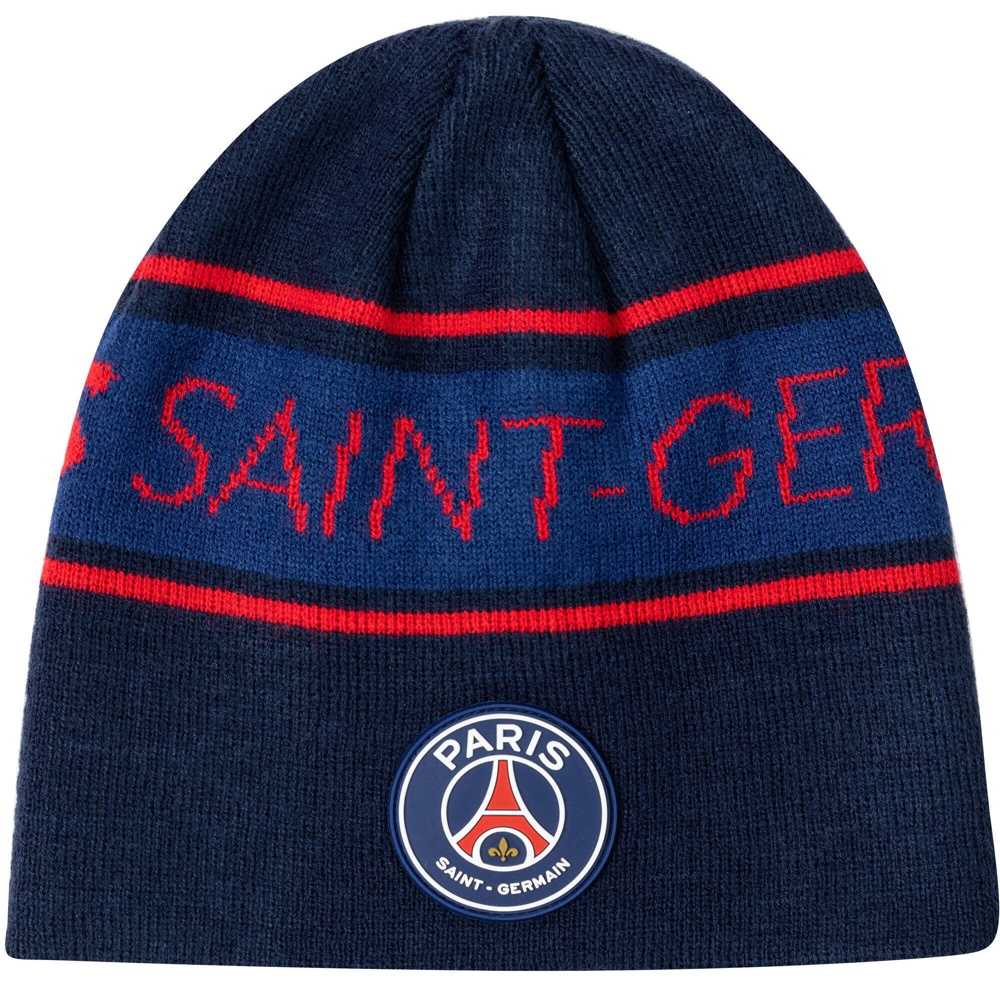 Bonnet PSG Paris Saint-Germain Officiel - Pompon, Taille Unique Adulte/ado (12 Ans Et +) - 100% Acrylique, Bleu Marine