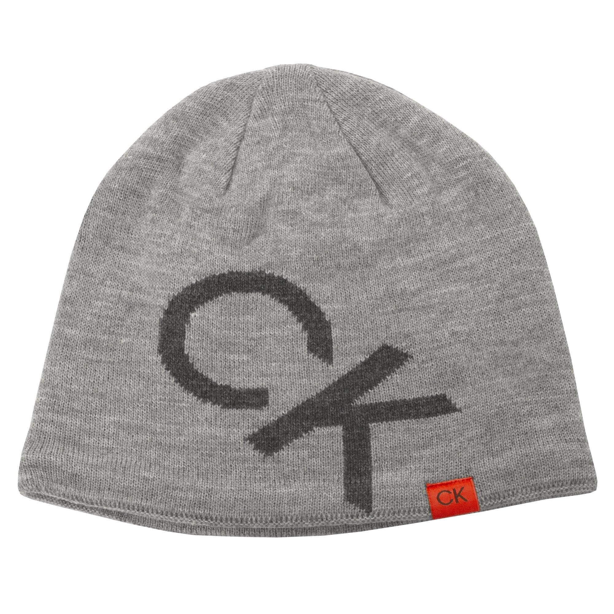 CALVIN KLEIN Calvin Klein Large Monogram Beanie Silver Marl - ONESIZE