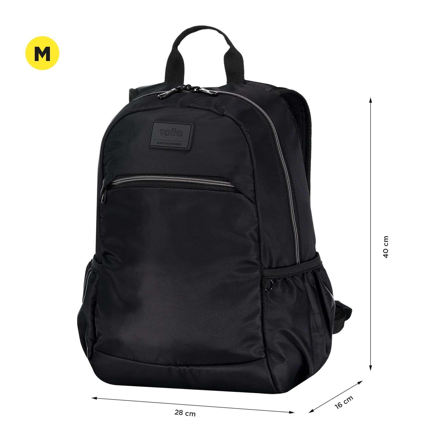 Totto Mochila urbana Tracer Negro Poliéster reciclado 40 x 28 x 16 cm 2/5