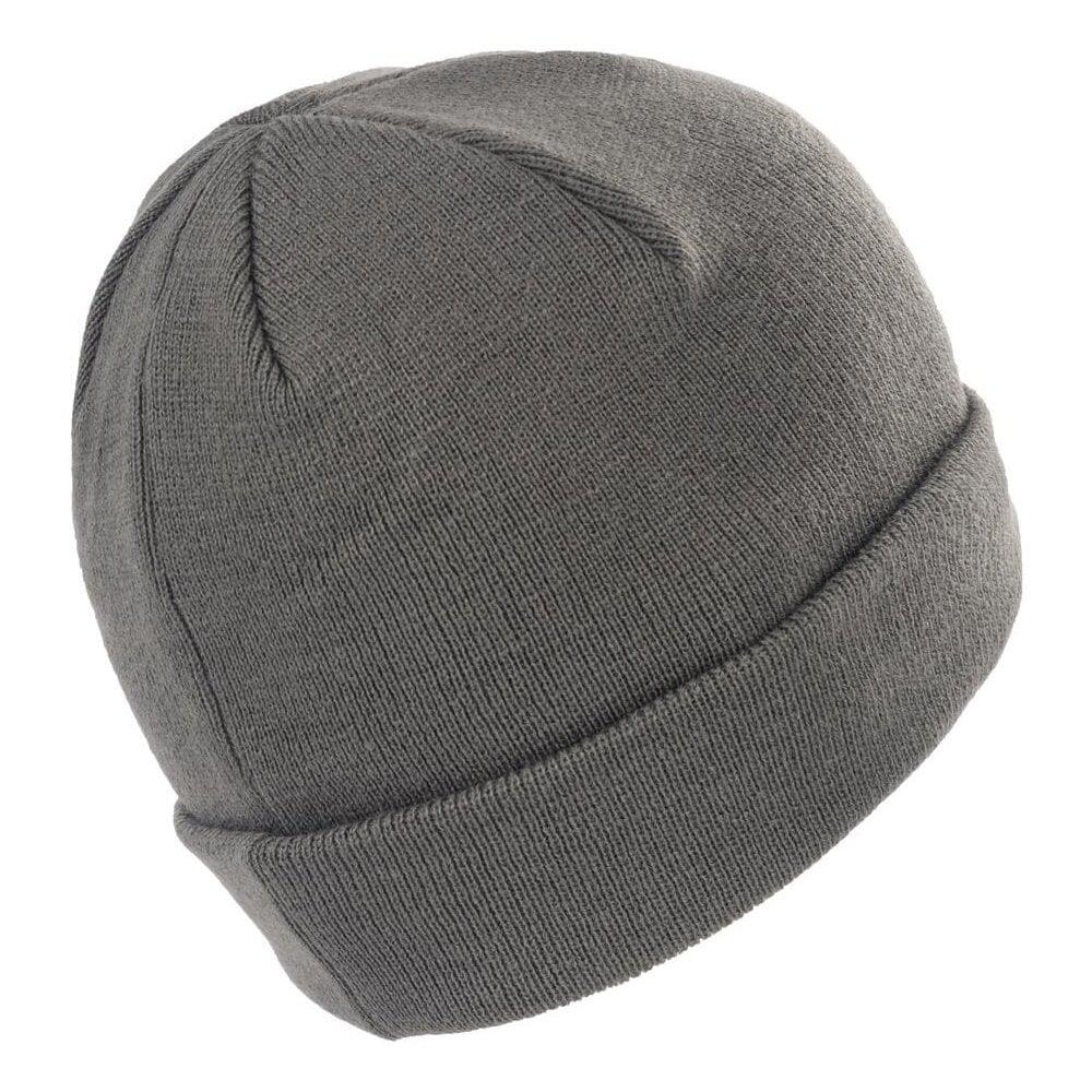 ISLAND GREEN MENS KNITTED BEANIE HAT - CHARCOAL - ONE SIZE 2/3