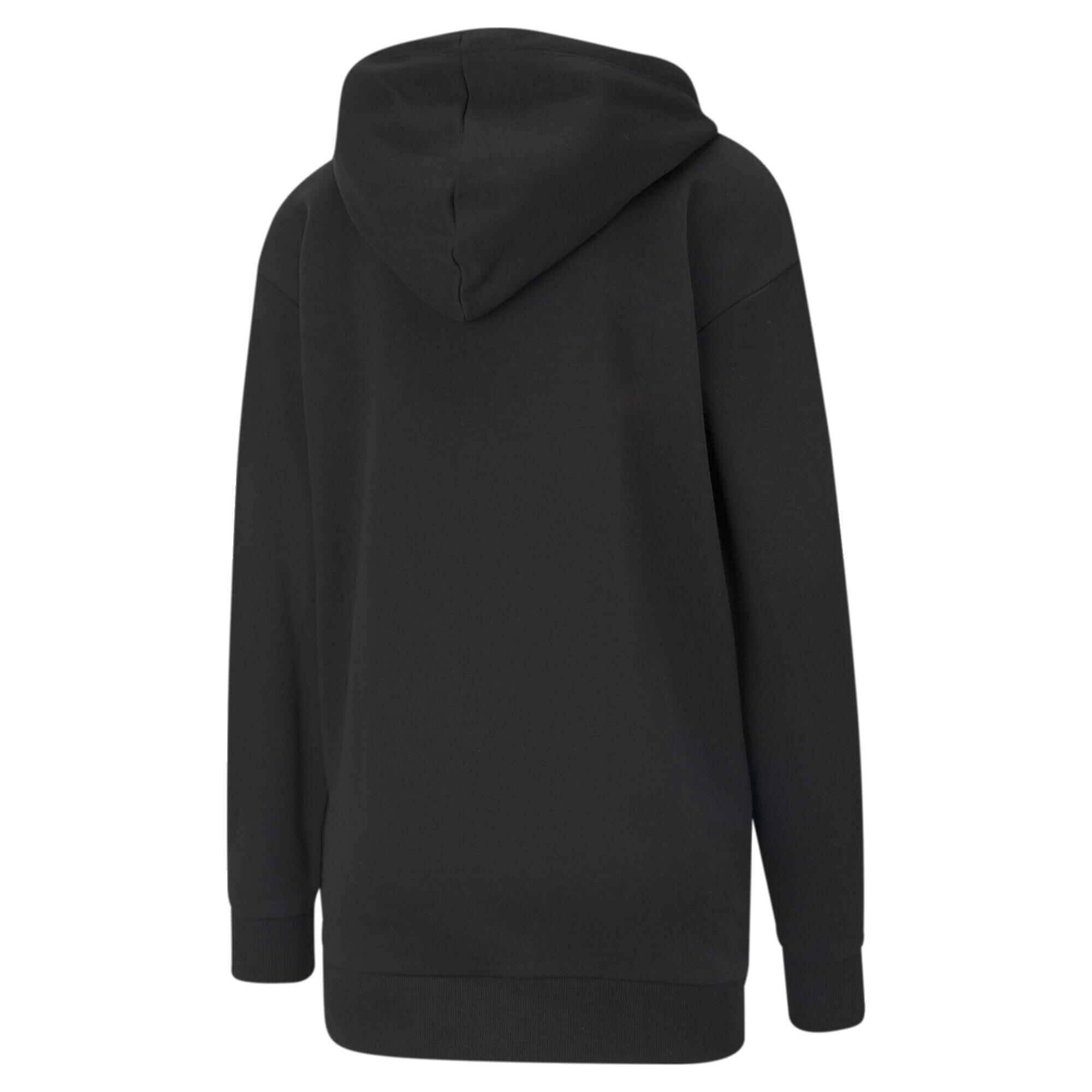 Essentials Logo Elongated Hoodie Damen PUMA Black 2/3