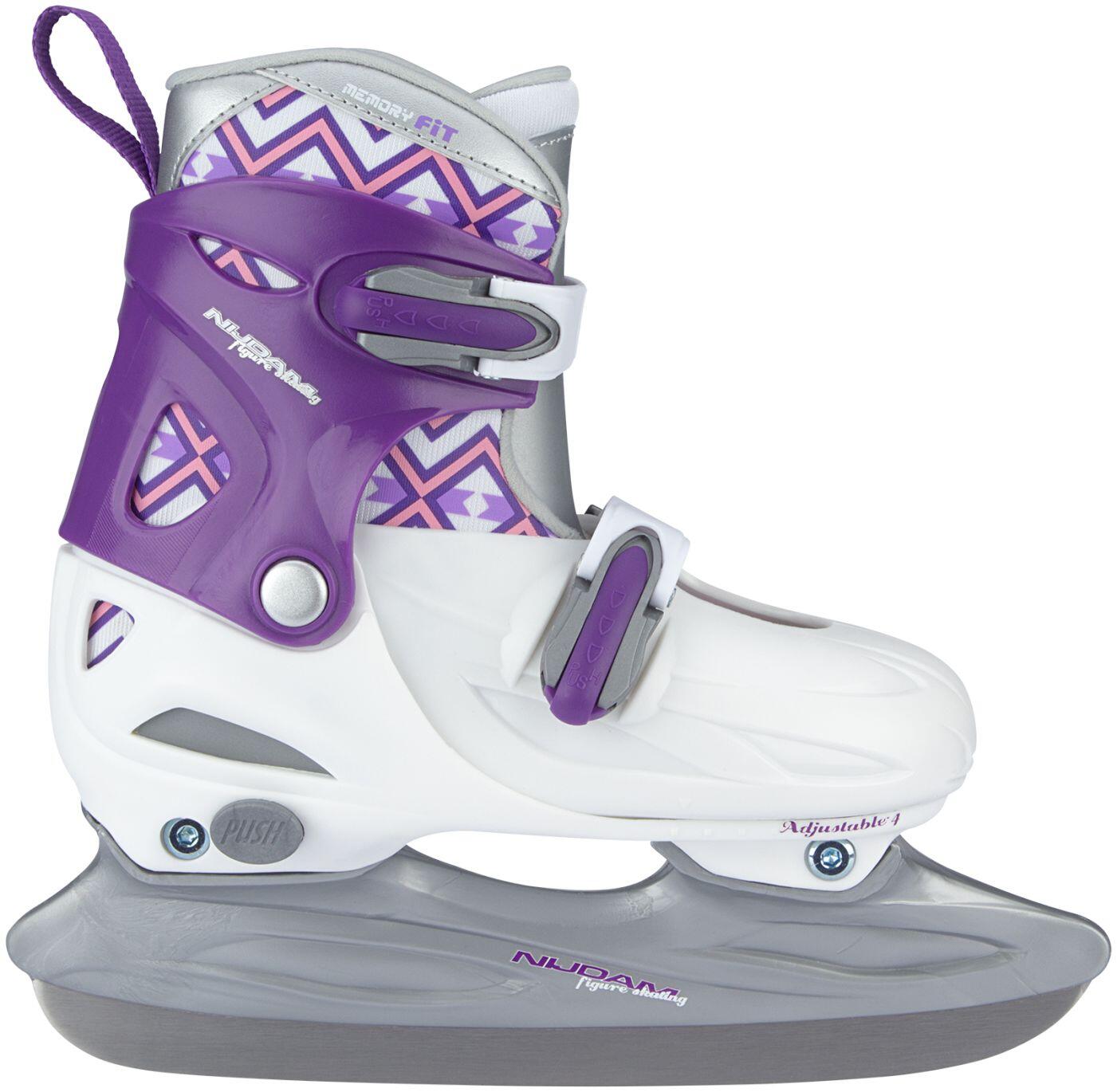 Patine reglabile fete, Nijdam Hardboot, alb/mov, 34-37