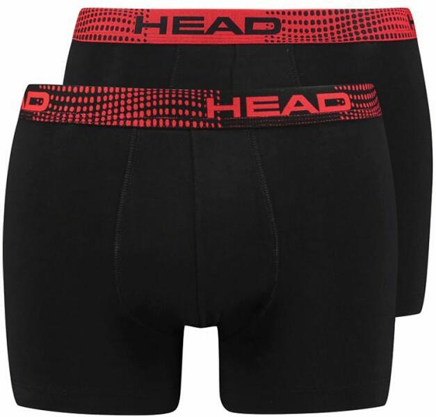 Set 2 boxeri Head Seasonal, Bumbac/Elastan, Negru/Rosu, L