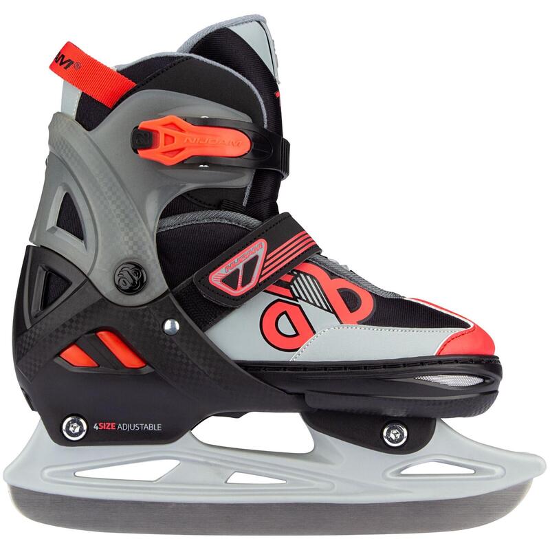 Role/patine reglabile Nijdam Combo Red Raider, Negru/Portocaliu, 33-36