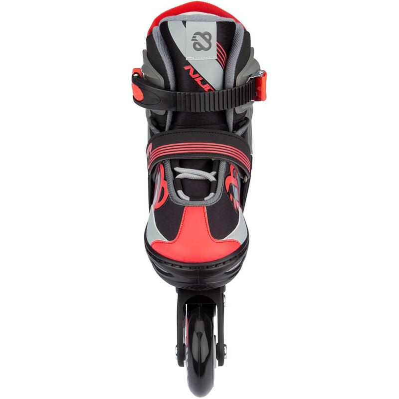 Role/patine reglabile Nijdam Combo Red Raider, Negru/Portocaliu, 33-36