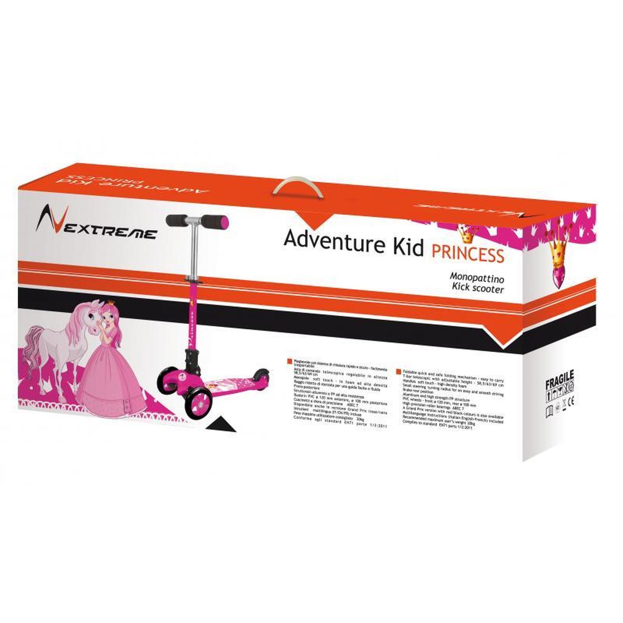 Trotinetă Nextreme Adventure Kid Princess, Roz/Negru, pliabilă