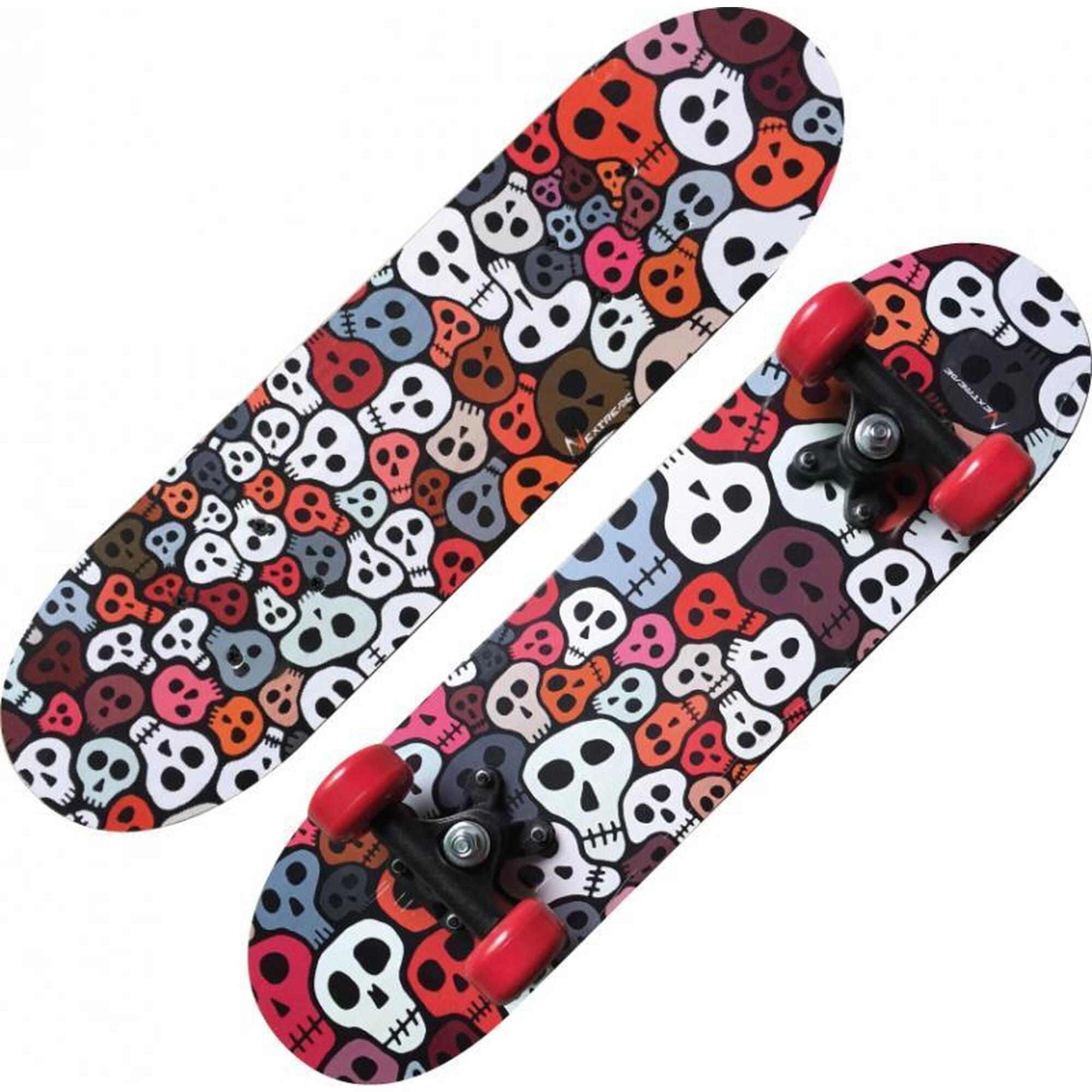 Skateboard Nextreme Tribe Skulls multicolor complet 60x15 cm