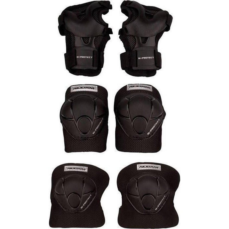 Set protectii Nijdam N-Protect, juniori, Negru, L