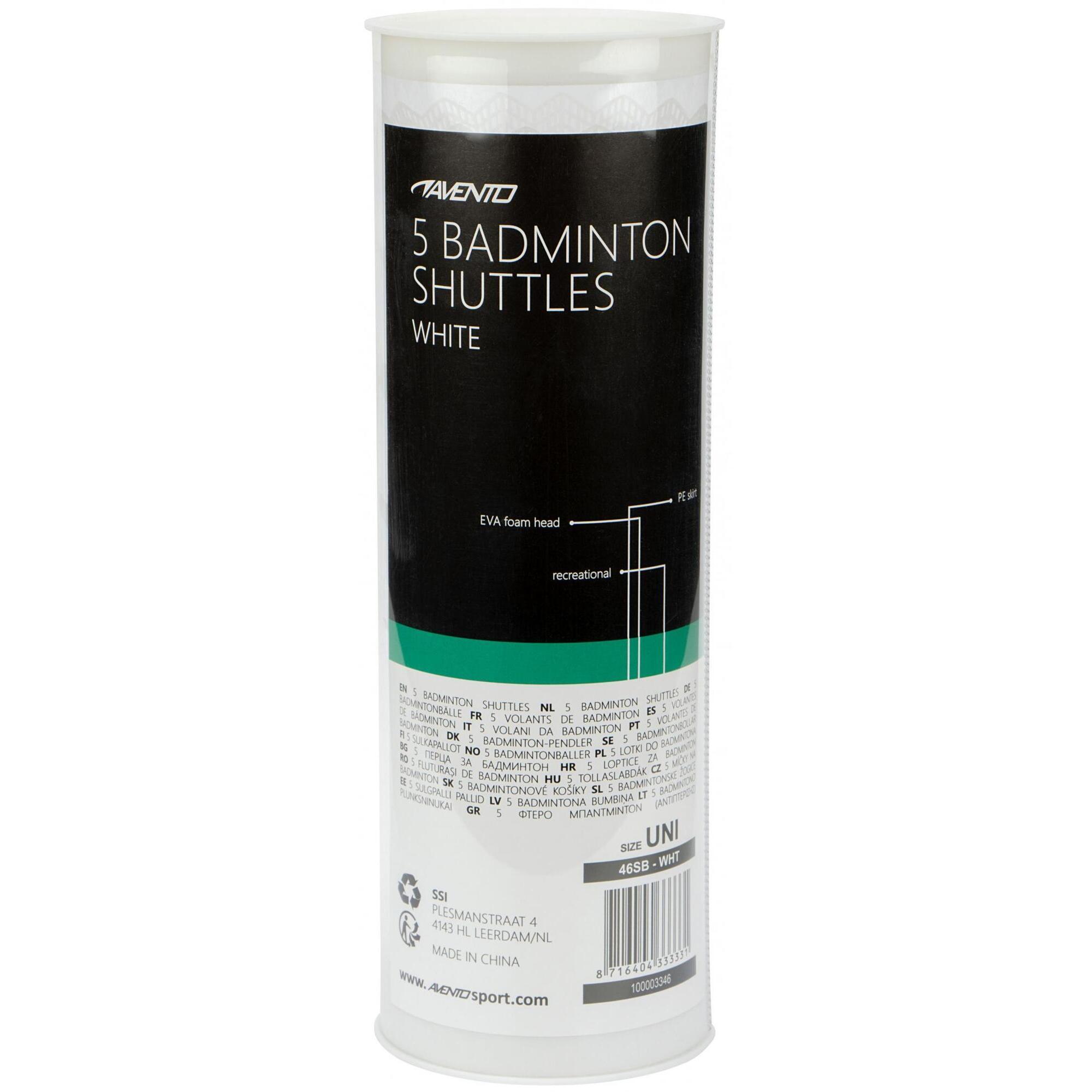 Set 5 fluturaşi badminton, PVC fustă, vârf EVA, tub
