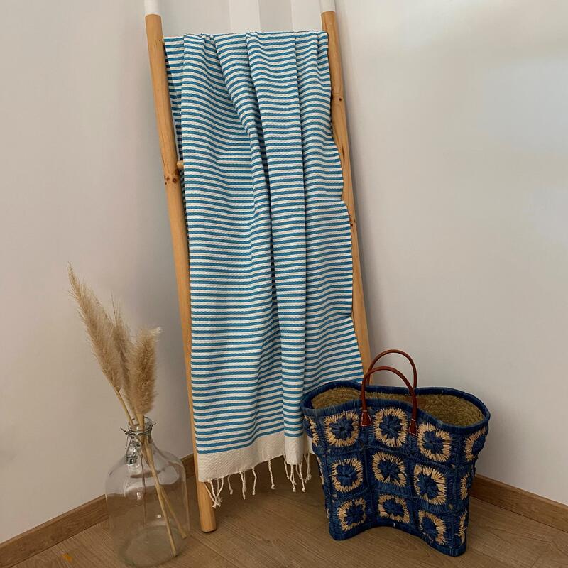 Traditional Yadara Fouta 200x200 190g/m² Turquoise