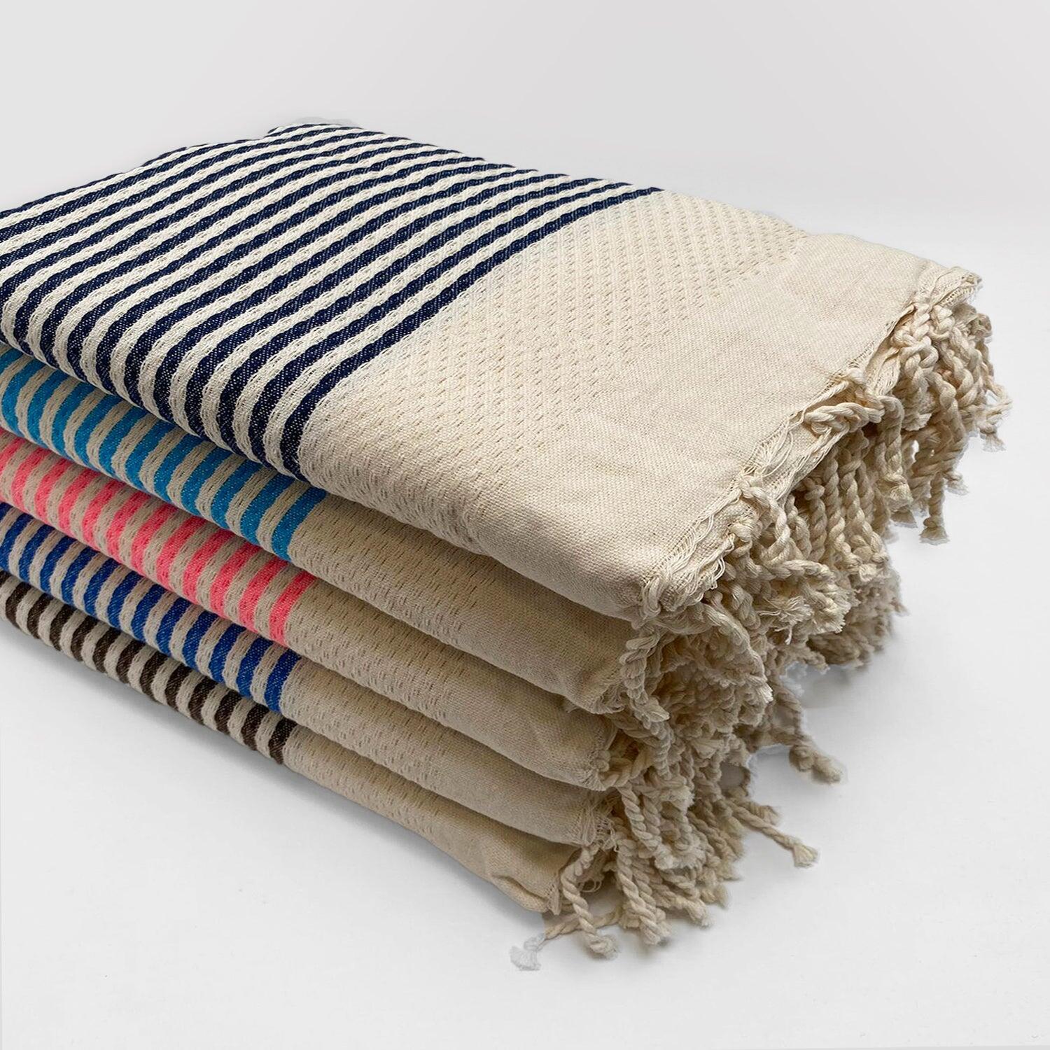 Traditionele wafelstructuur hammamhanddoek Beige 200x200 - Yadara Taupe XL 3/3