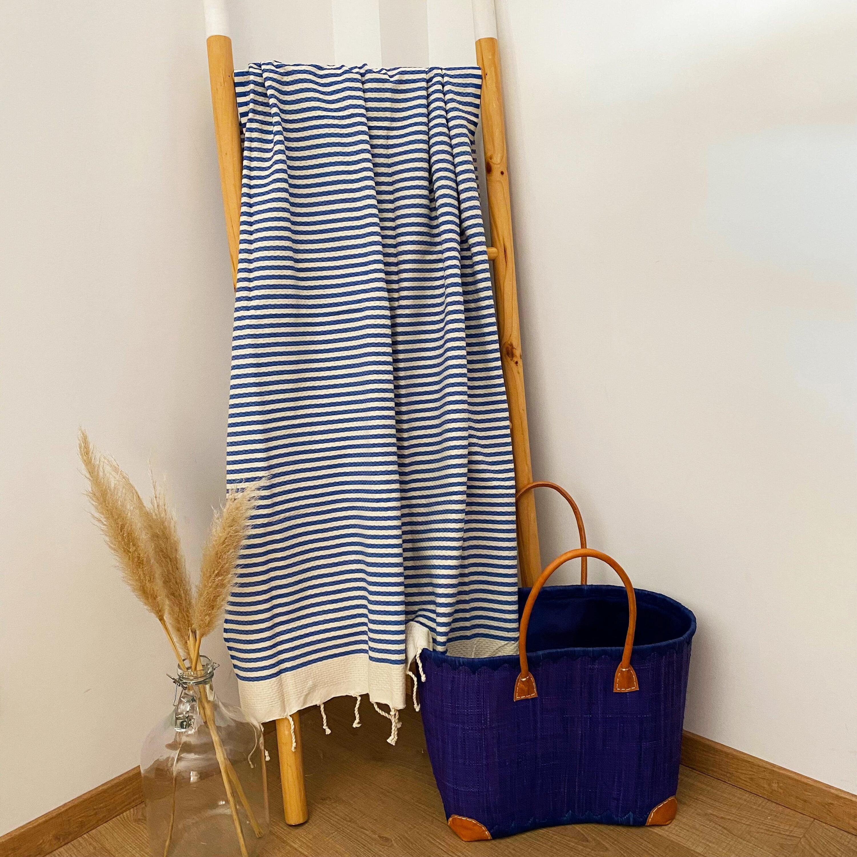 Fouta tradicional - Yadara Azul real - 100 x 200 cm - 190 g/m² 2/3