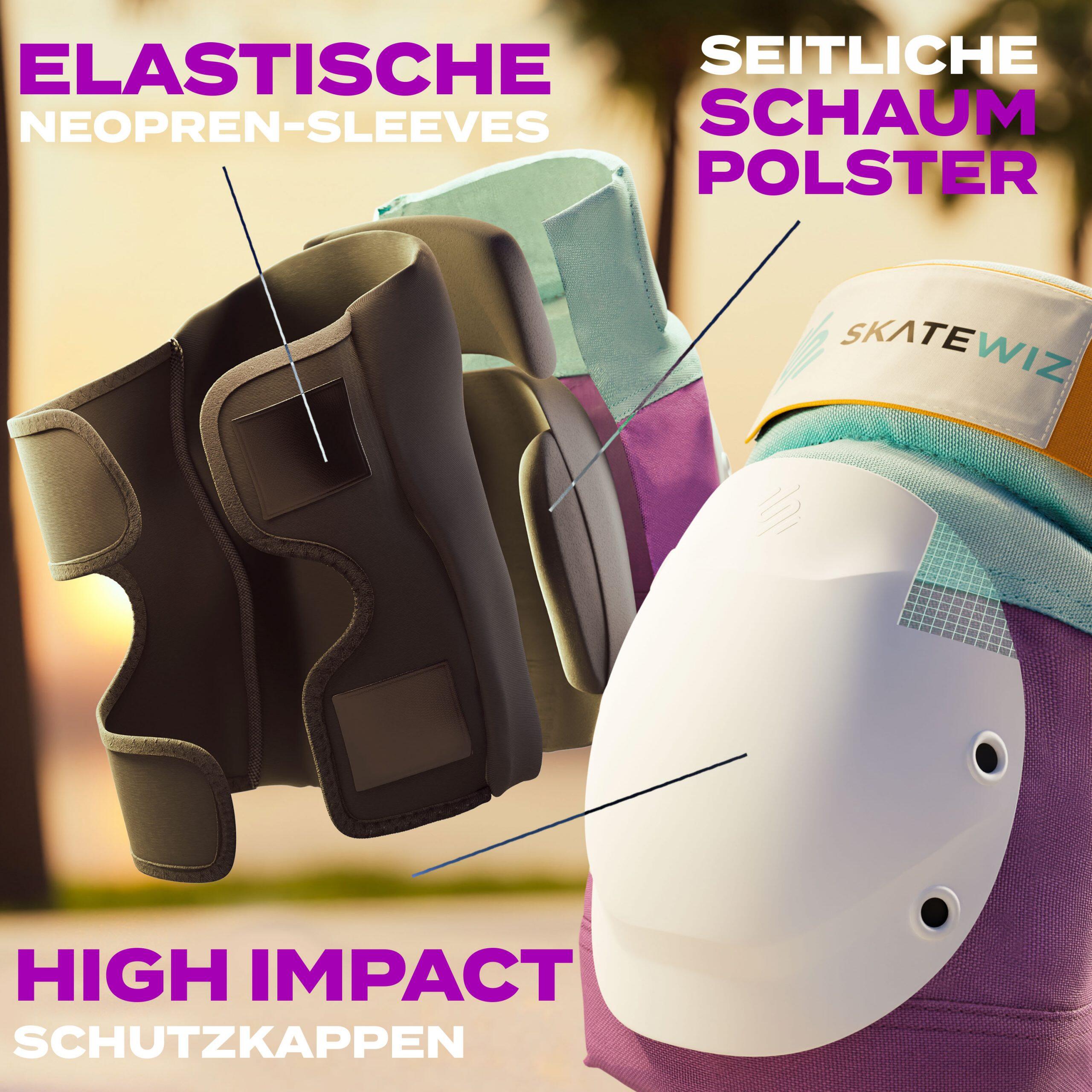 Schoner-Set Erwachsene Skateboard Rollschuhe Schlittschuhe Protektoren 3er Set 3/7
