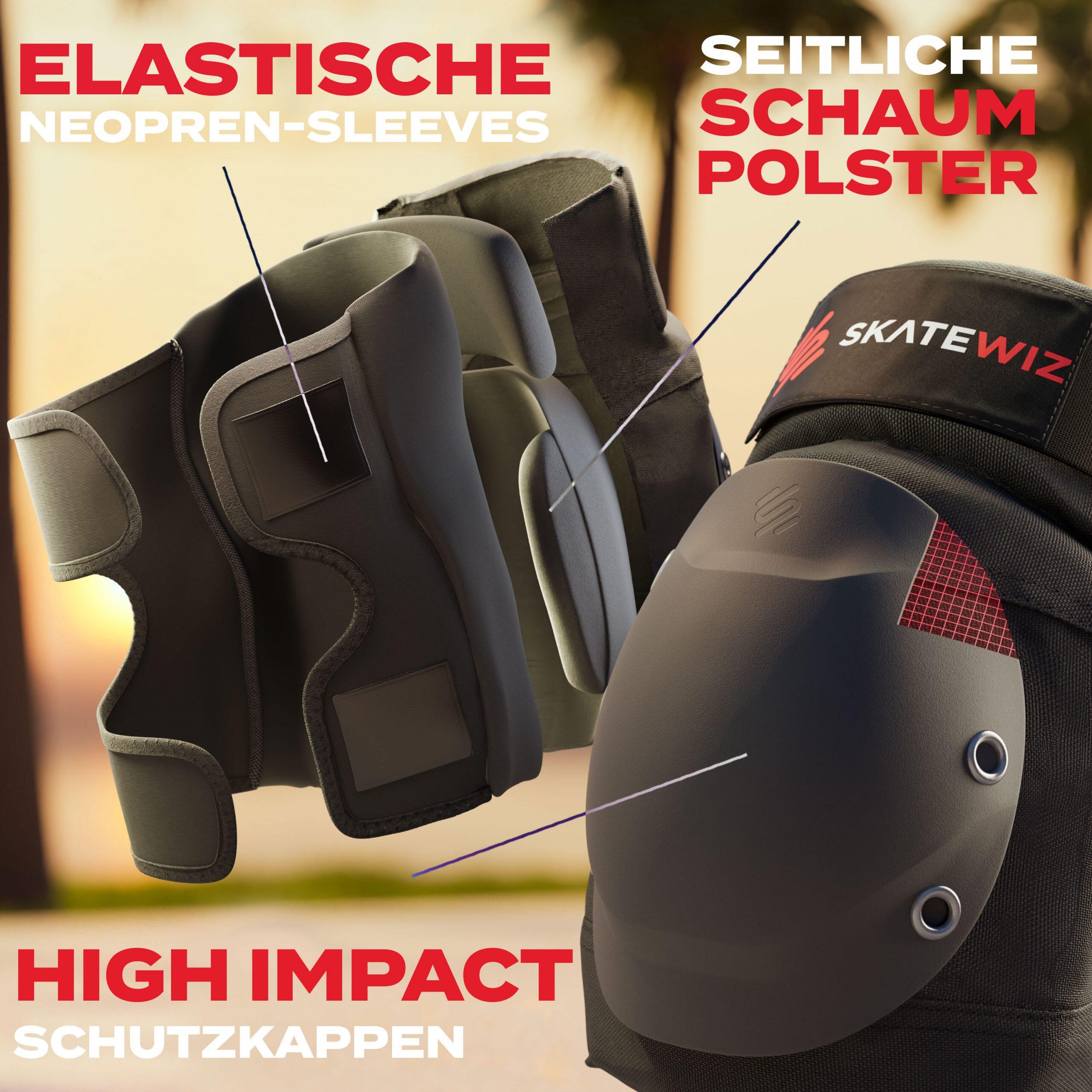 Schoner-Set Erwachsene Skateboard Rollschuhe Schlittschuhe Protektoren 3er Set 3/7