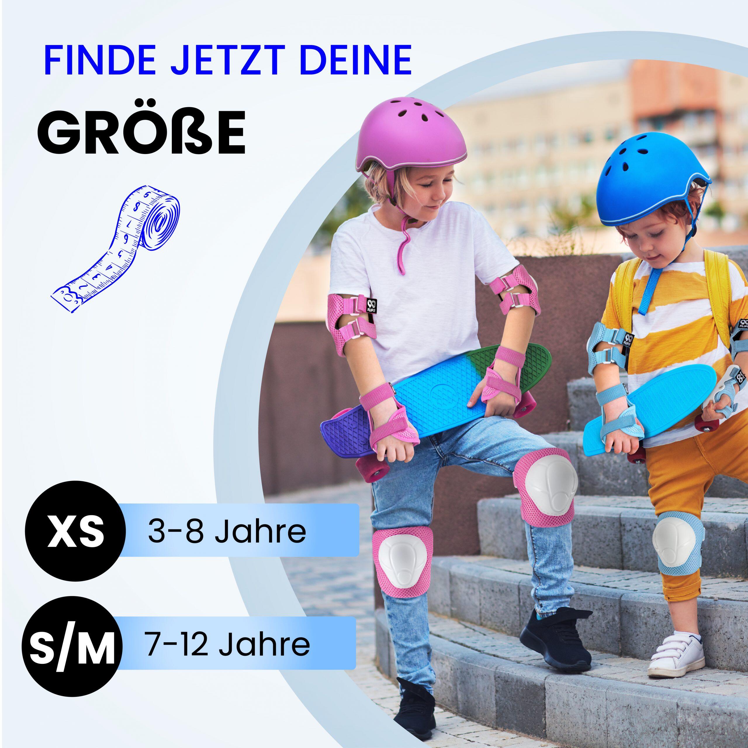 Ginocchiere Pallavolo Bambina Protezione Set Per Bambini, 6 In 1 Ginocchiere/ Gomitiere/Tutore Polso Protettivi Kit, Regolabile Attrezzatura Protettiva, Sicurezza Set Per Pattini Skateboard, Scooter Copri Pattini