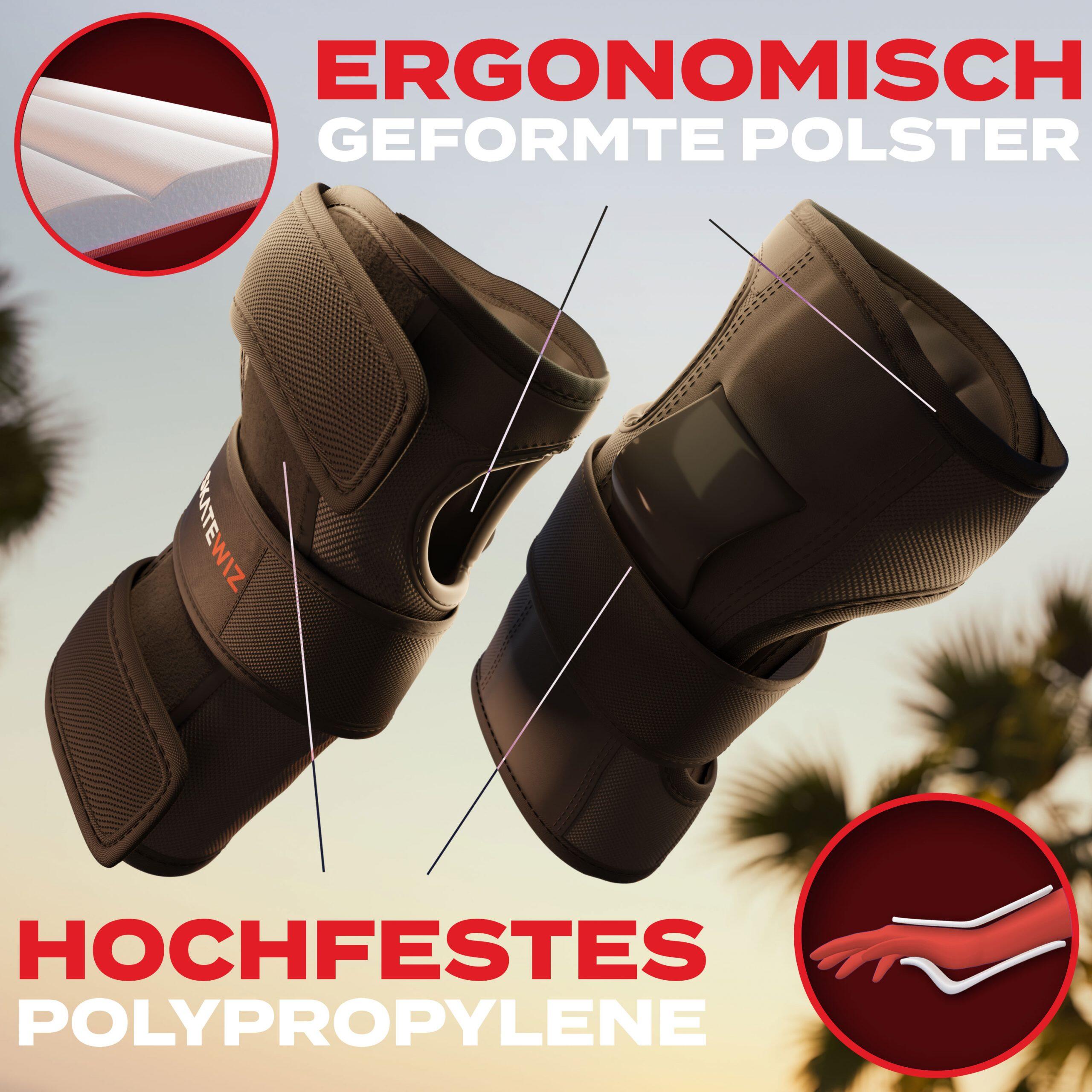 Schoner-Set Erwachsene Skateboard Rollschuhe Schlittschuhe Protektoren 3er Set 2/7