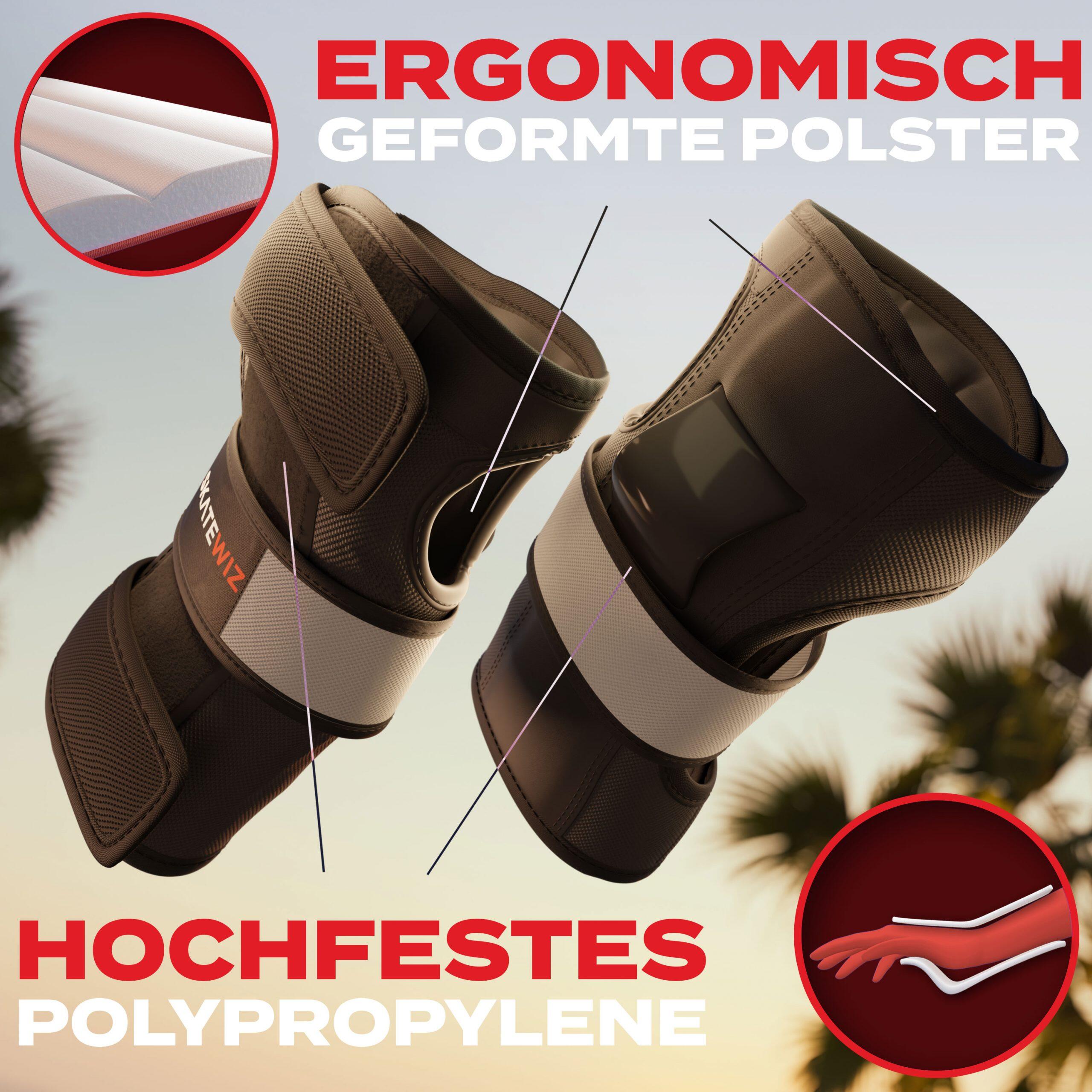 Schoner-Set Erwachsene Skateboard Rollschuhe Schlittschuhe Protektoren 3er Set 2/8