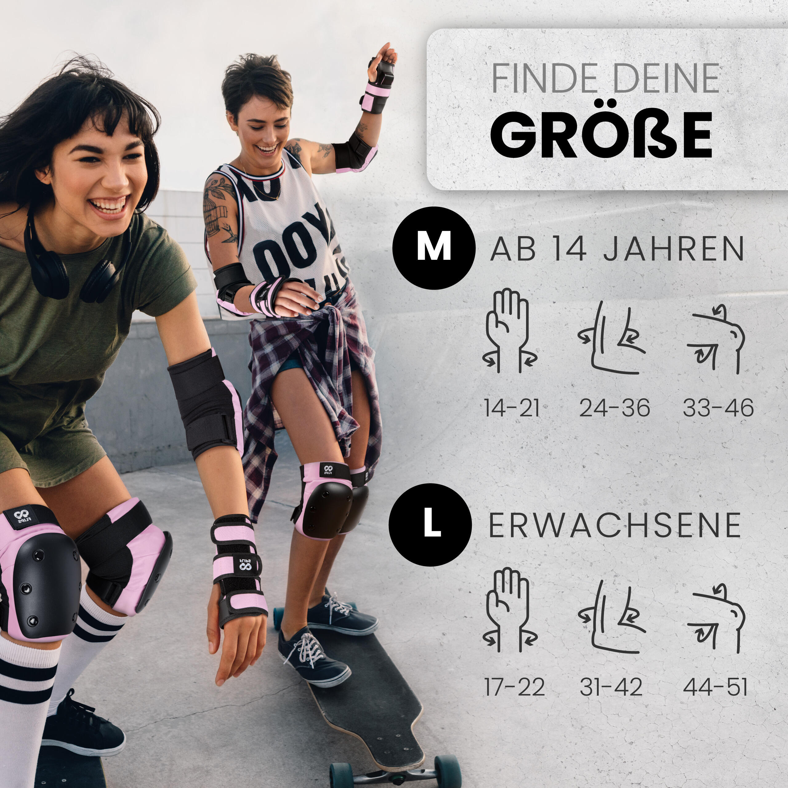 Schützer Set Protektoren Erwachsene Inliner TÜV - Ellenbogen, Knieschoner & Hand 6/7