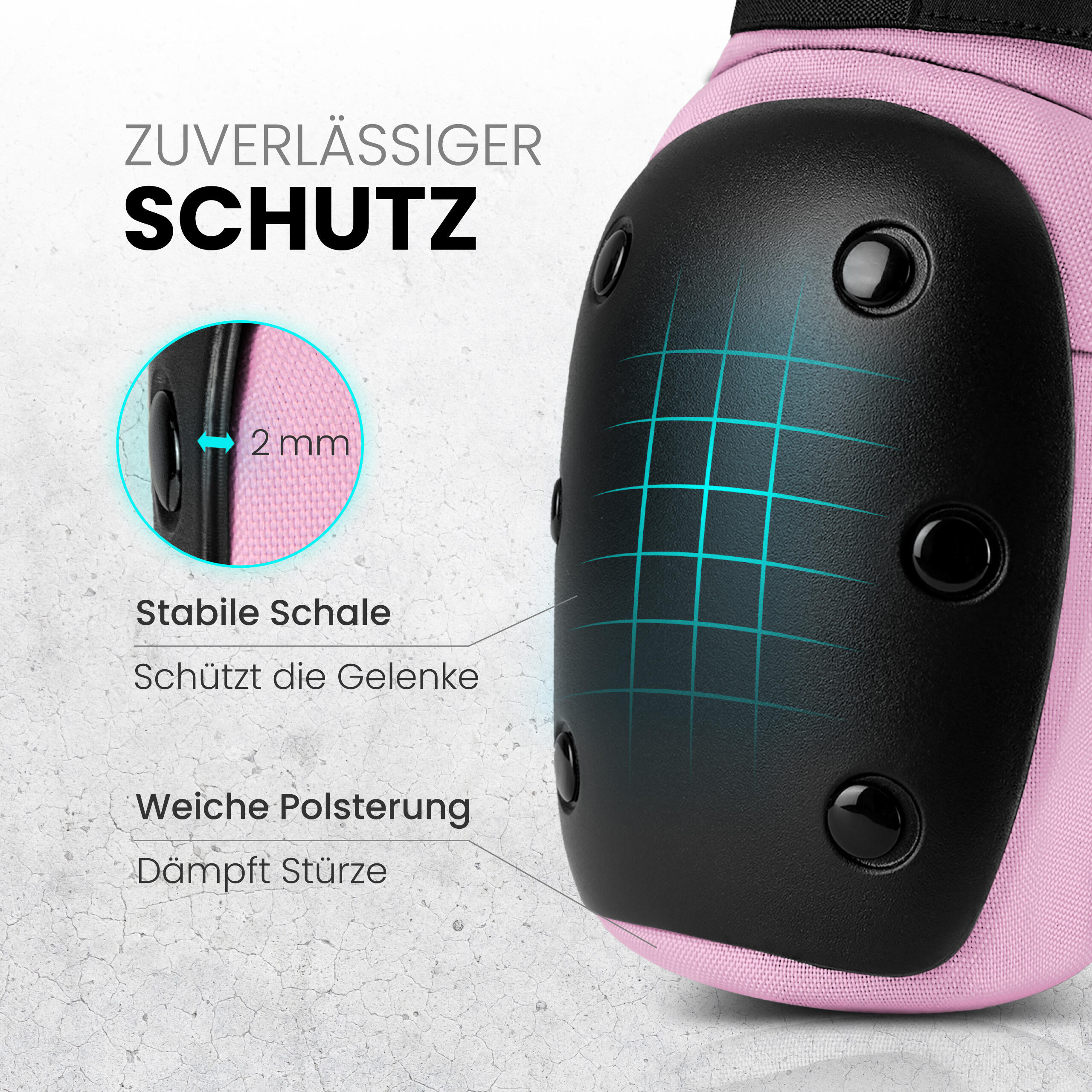 Schützer Set Protektoren Erwachsene Inliner TÜV - Ellenbogen, Knieschoner & Hand 4/7