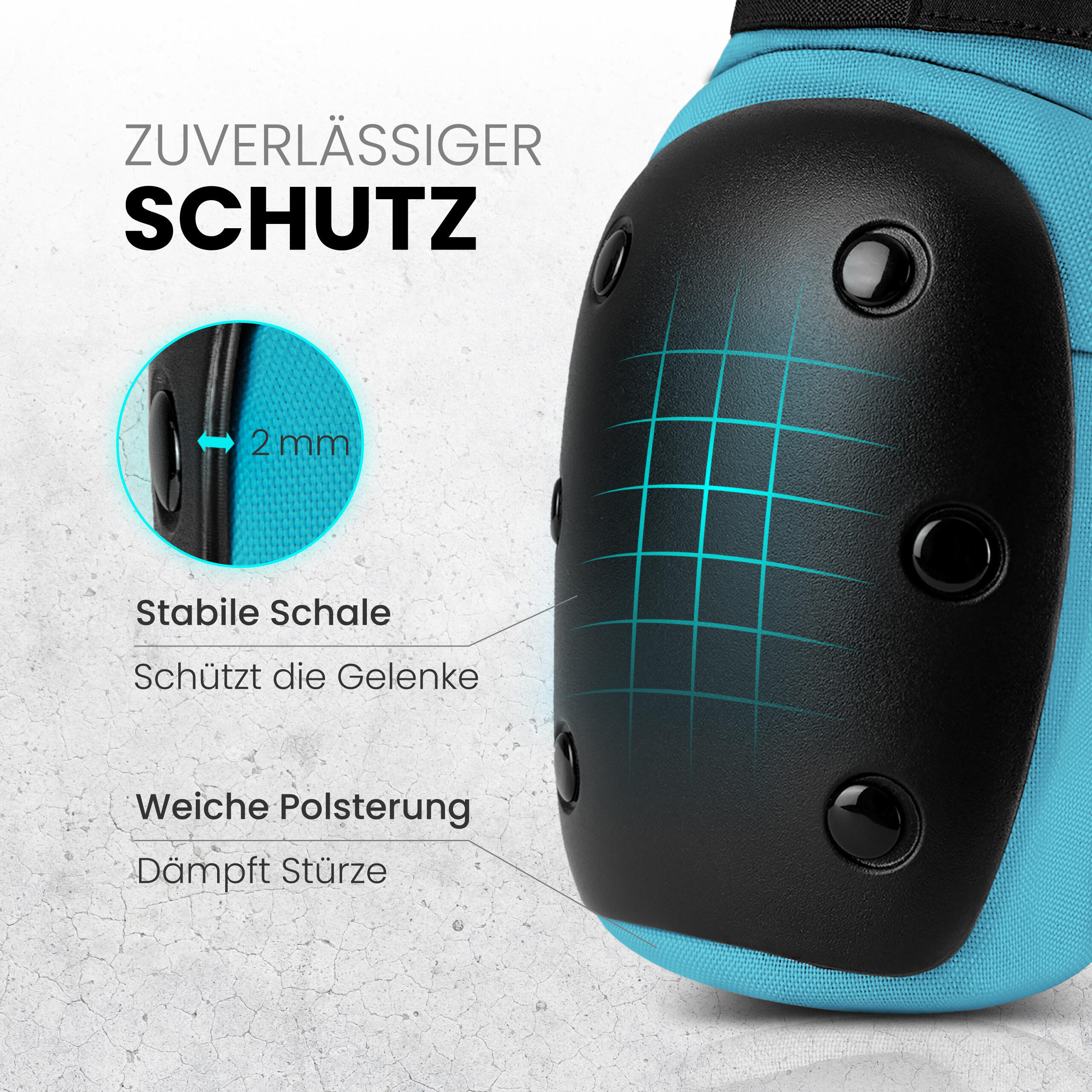 Schützer Set Protektoren Erwachsene Inliner TÜV - Ellenbogen, Knieschoner & Hand 4/7