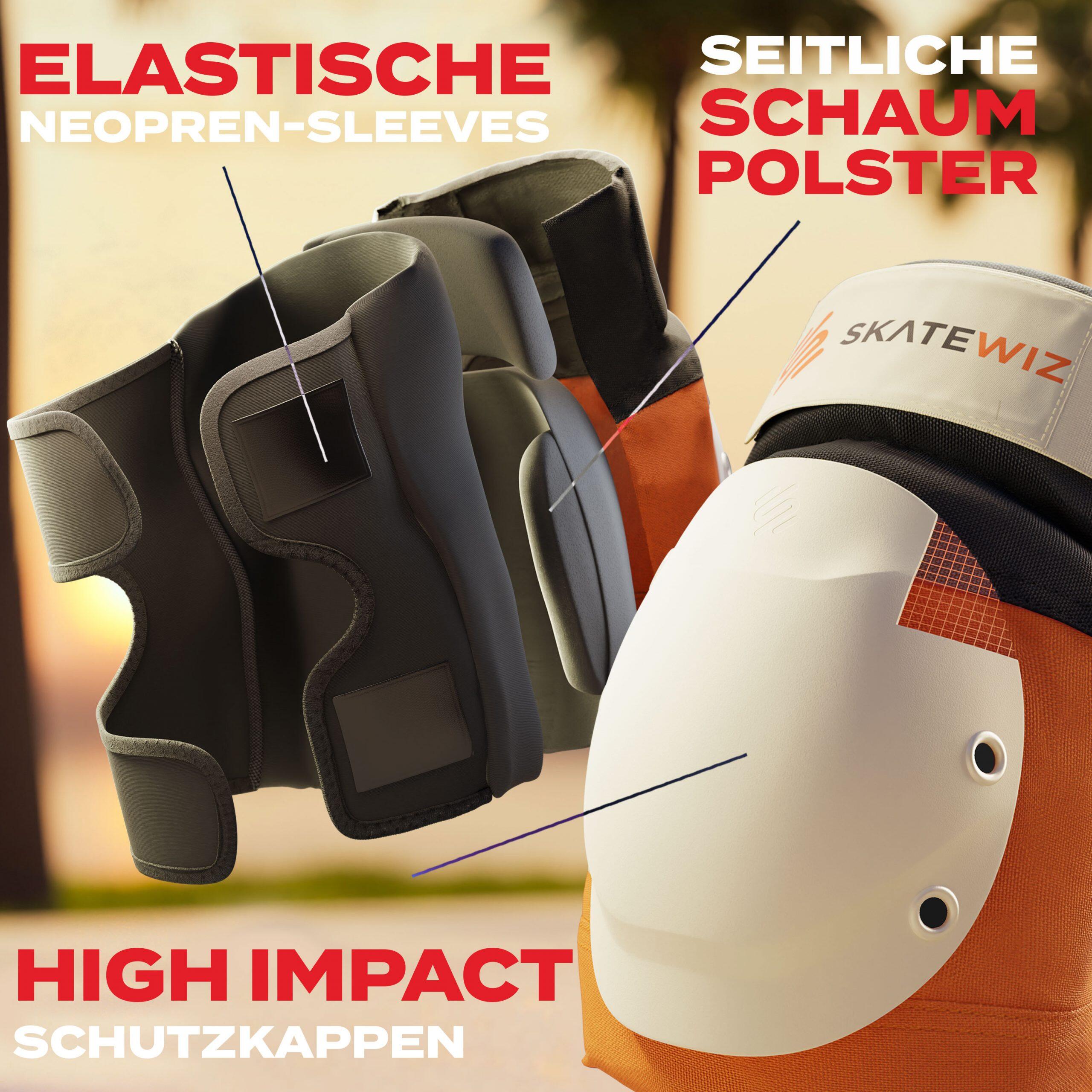 Schoner-Set Erwachsene Skateboard Rollschuhe Schlittschuhe Protektoren 3er Set 3/7