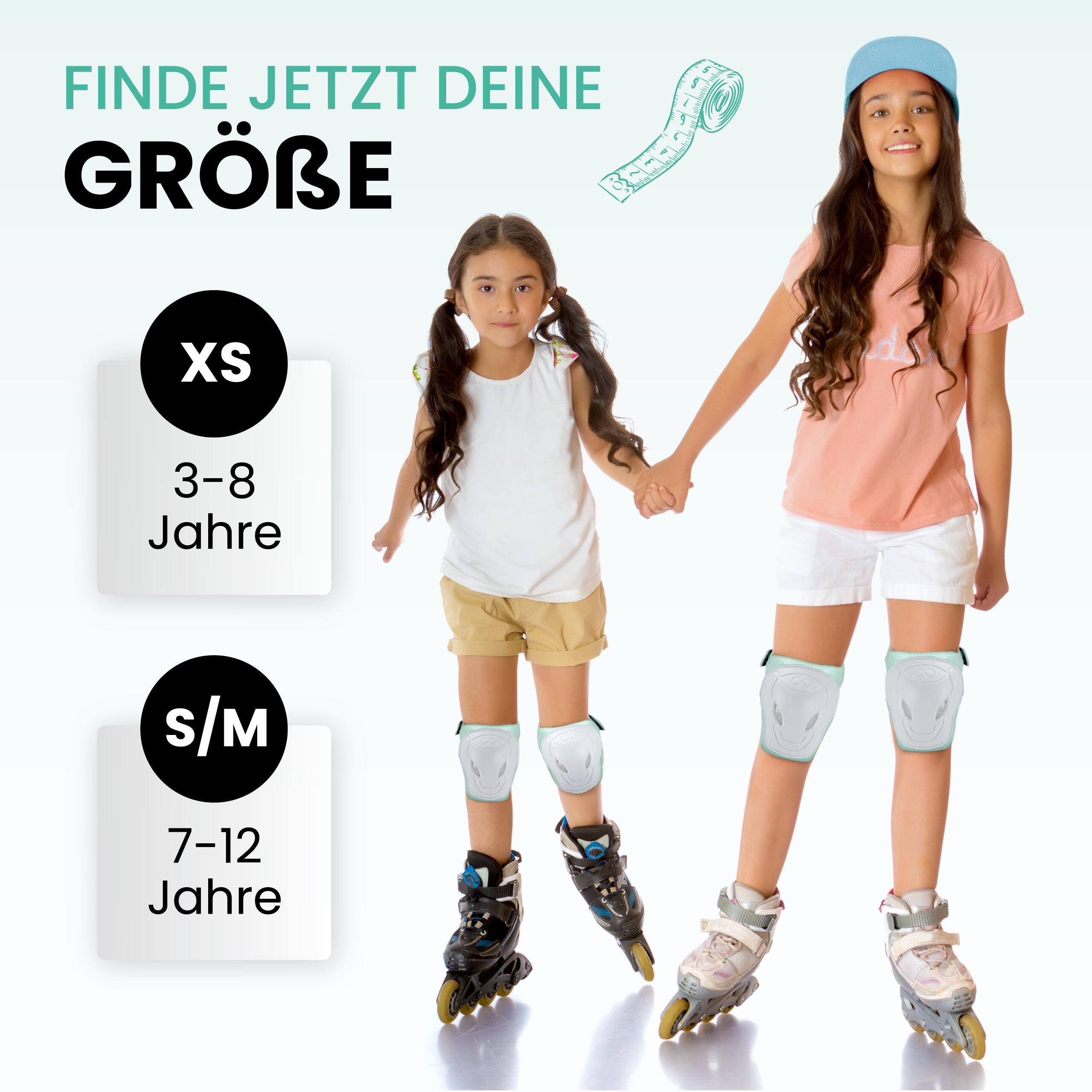 6 Pièces Protection Roller Enfant – Genouillères, Coudières, Protège-poignets Pour Vélo, Skate, Patins, Bleu