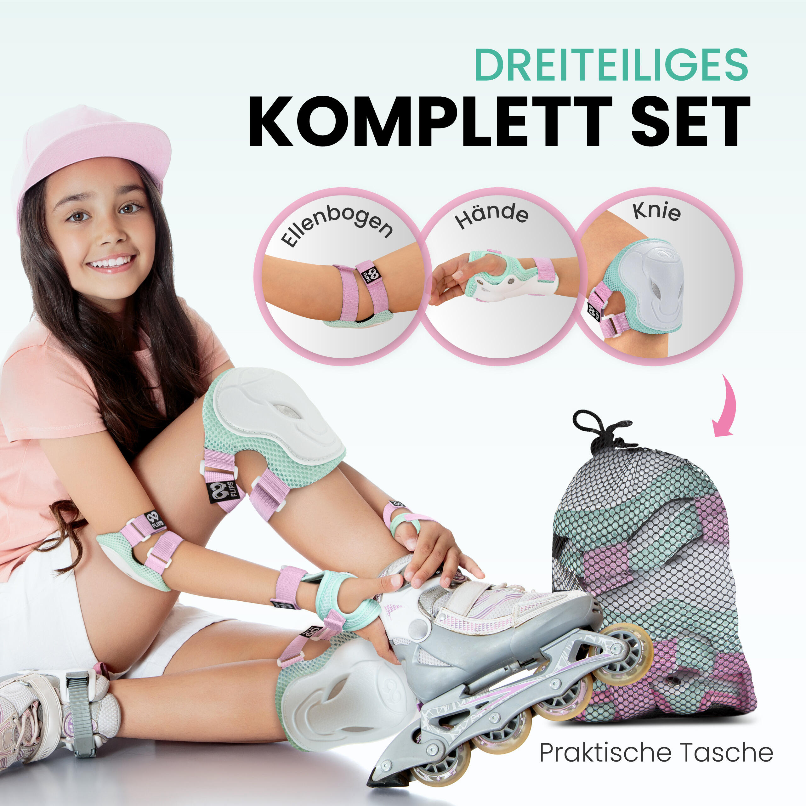 Protection Roller Enfant Coudiere Set de Protection 6pc pour Skate Enfant 4/7