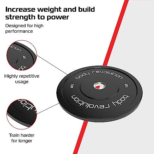 Olympic Bumper Plates - Black Rubber Coated Weight Plates - 5kg (Pair) 3/5