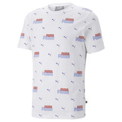 Camiseta Hombre Essentials+ Logo Power Printed PUMA White