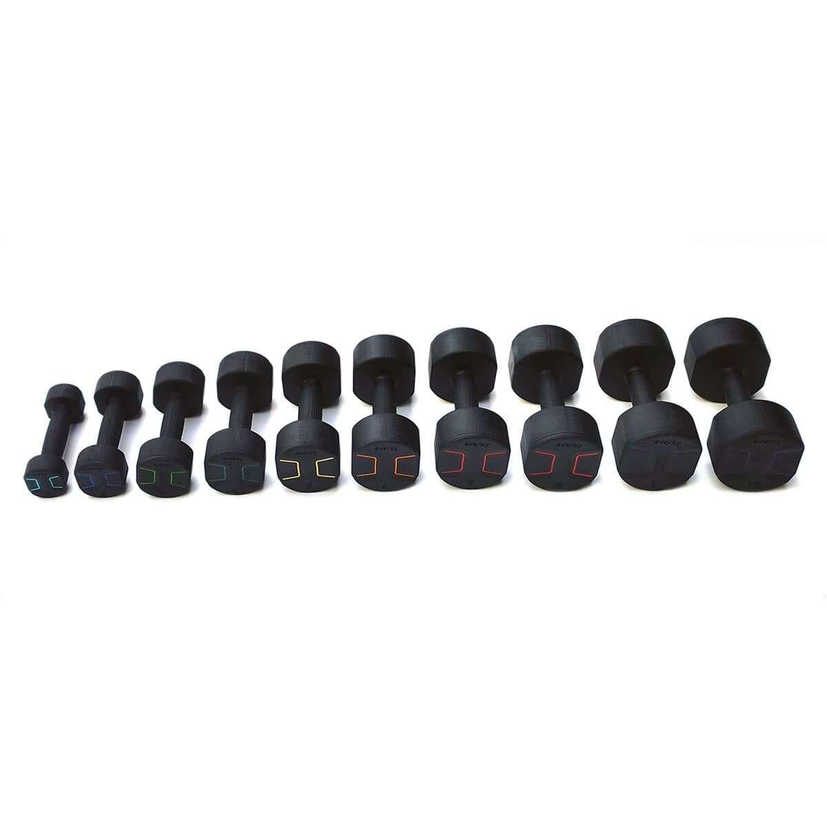 Mancuernas acero goma 10kg (par) negras 4/5