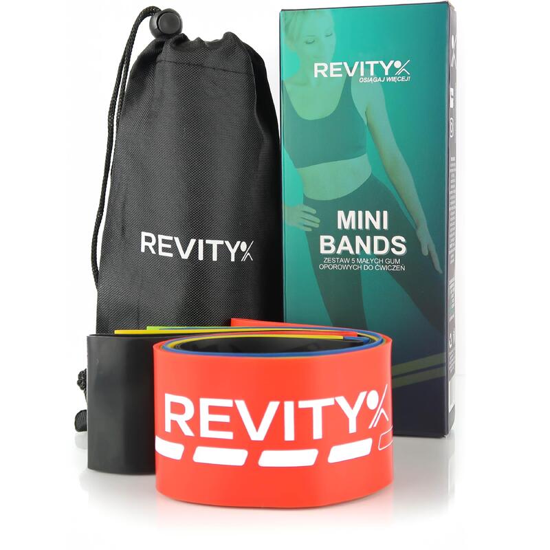 Zestaw 5 gum do ćwiczeń REVITY Mini Bands Taśmy Fitness 5-25 kg