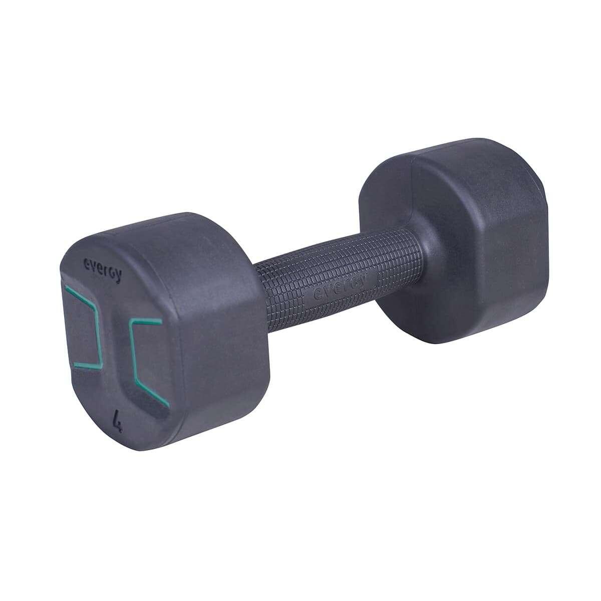 EVERGY MANCUERNAS (PAR) DE ACERO RECUBIERTA EN GOMA 4KG NEGRO