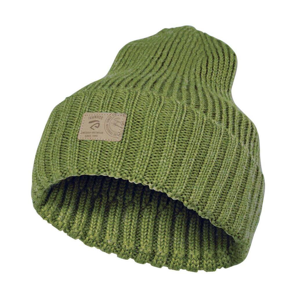 Rib Knitted Wool Beanie Ipsum Cactus - One Size - Green