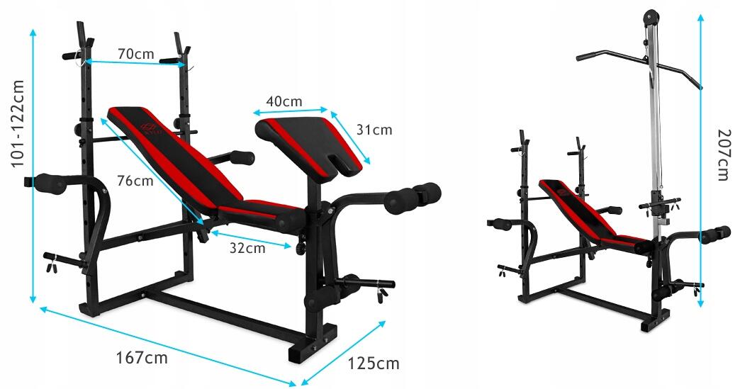 Zestaw kulturystyczny Sapphire SG 123kg z ławką XG-500 z wyciągiem 7/7