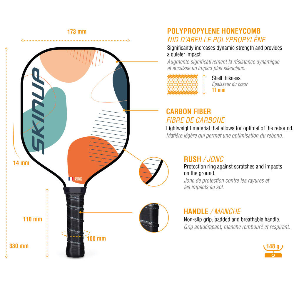 Kit Pickleball: 4 raquetes de criança + com 6 bolas 3/5